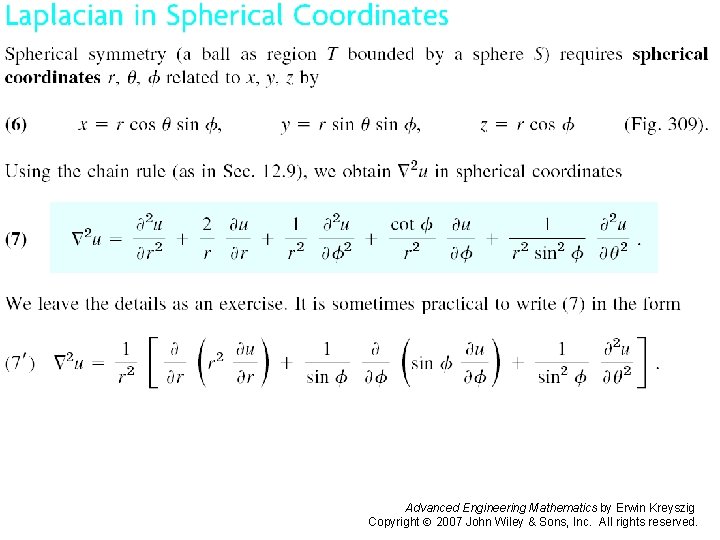 Page 588 (1) Advanced Engineering Mathematics by Erwin Kreyszig Copyright 2007 John Wiley &