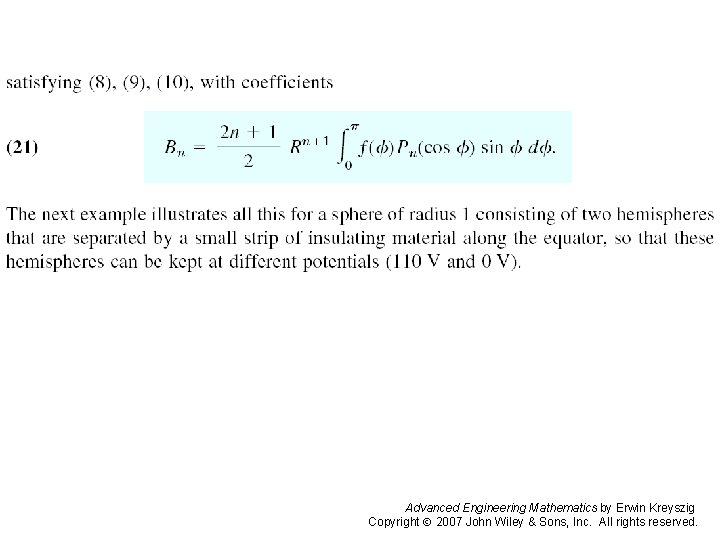 Pages 590 -591 c Advanced Engineering Mathematics by Erwin Kreyszig Copyright 2007 John Wiley