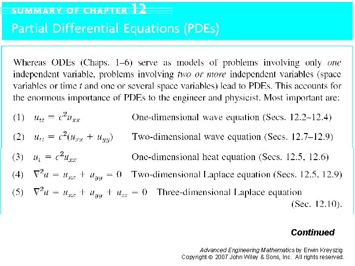 Pages 598 -599 a Continued Advanced Engineering Mathematics by Erwin Kreyszig Copyright 2007 John