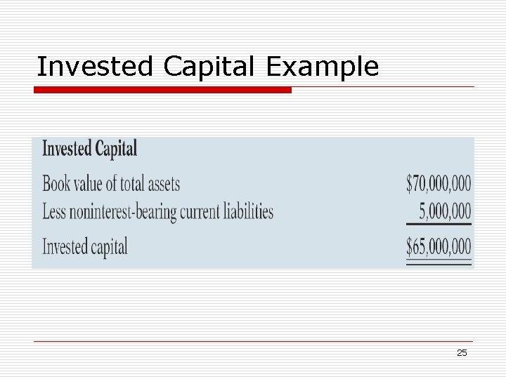Invested Capital Example 25 