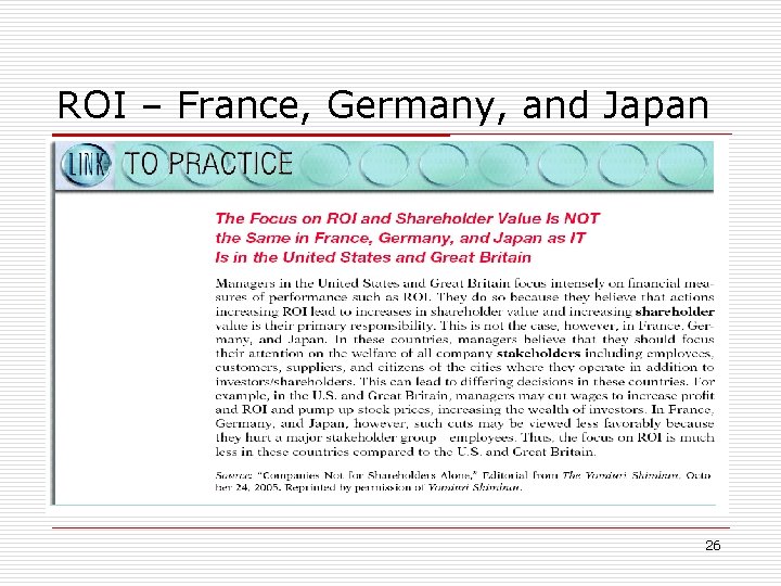 ROI – France, Germany, and Japan 26 