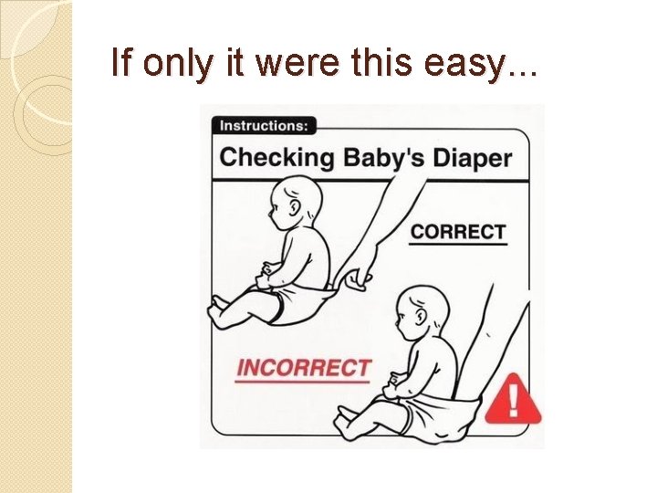 If only it were this easy. . . 