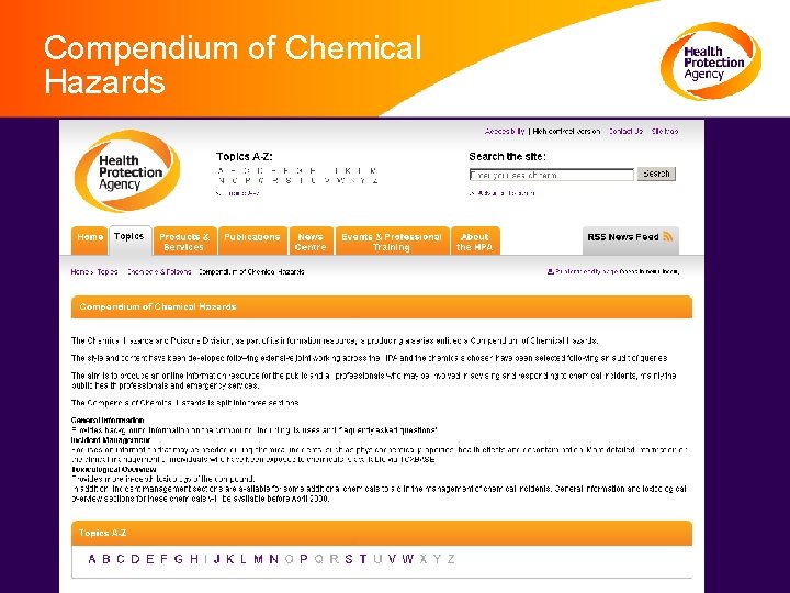Compendium of Chemical Hazards 