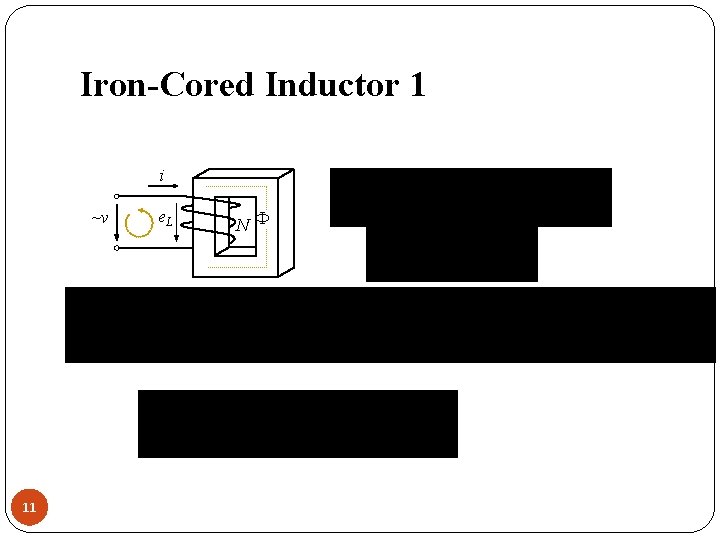 Iron-Cored Inductor 1 i ~v 11 e. L N 