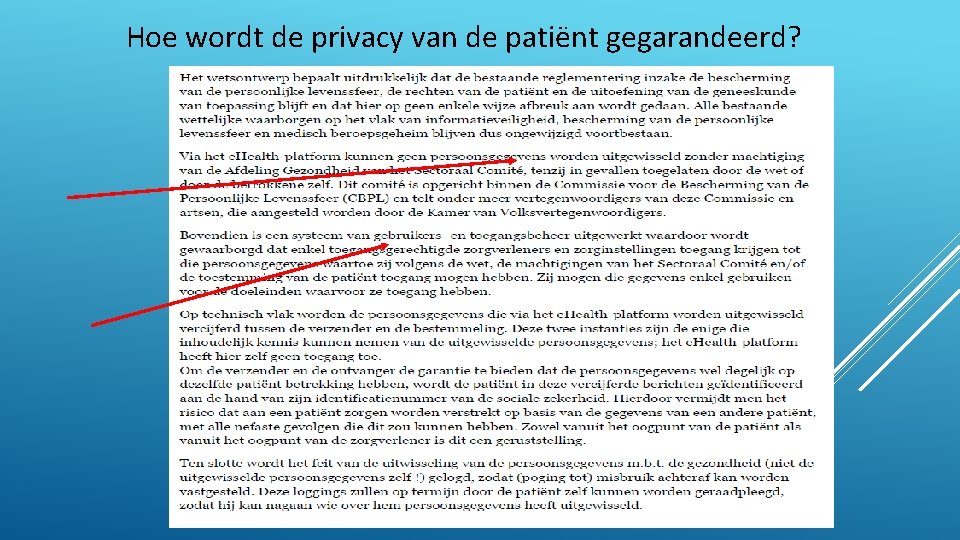 Hoe wordt de privacy van de patiënt gegarandeerd? 
