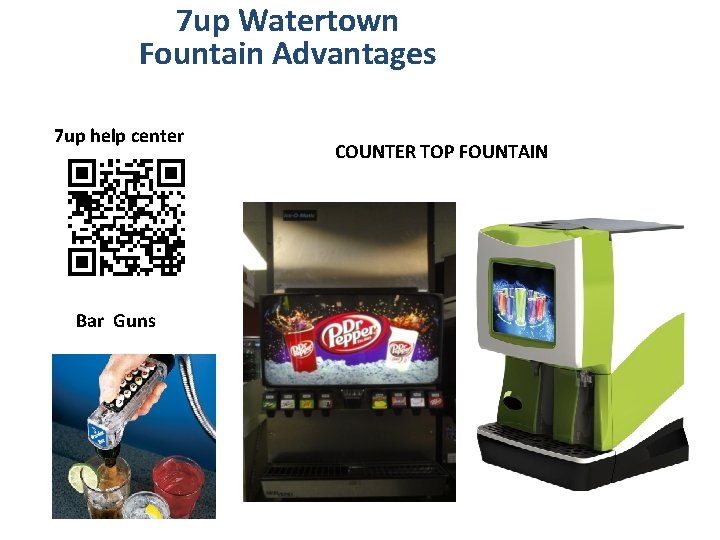 7 up Watertown Fountain Advantages 7 up help center Bar Guns COUNTER TOP FOUNTAIN