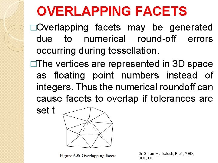 OVERLAPPING FACETS �Overlapping facets may be generated due to numerical round-off errors occurring during