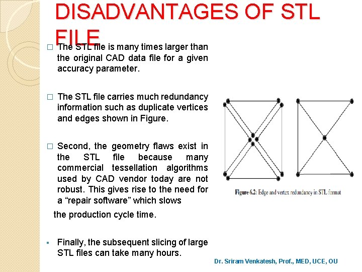 � DISADVANTAGES OF STL FILE The STL file is many times larger than the
