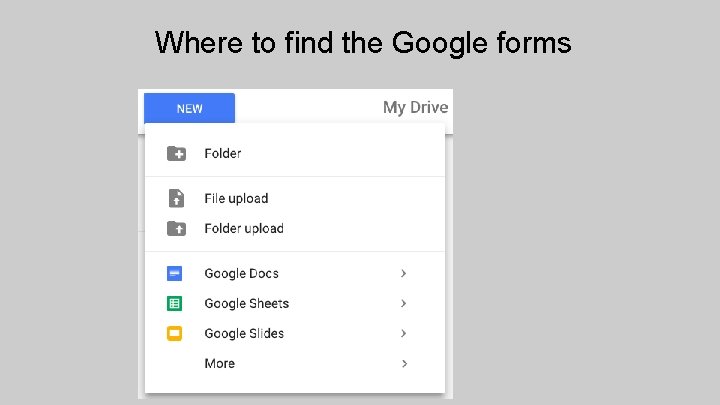 Where to find the Google forms 