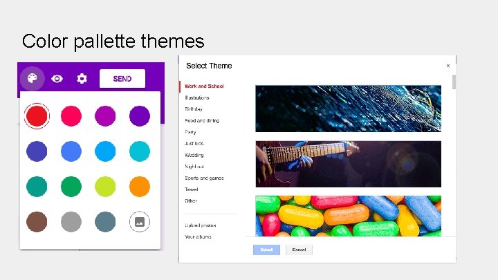 Color pallette themes 