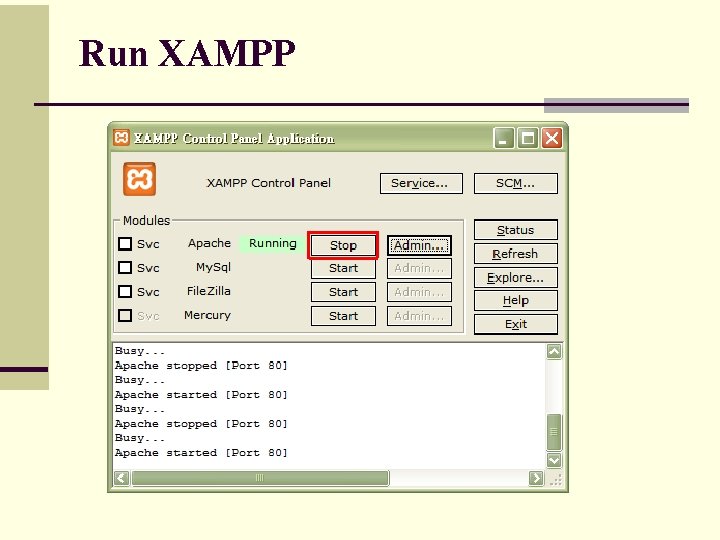 Run XAMPP 