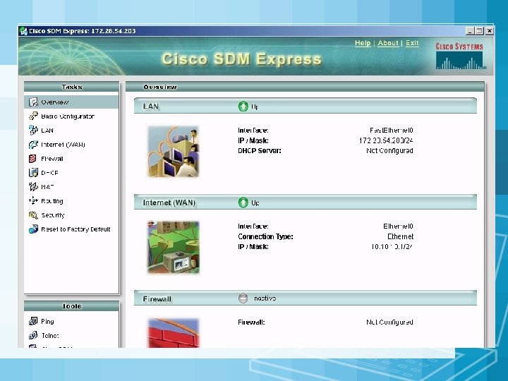 SDM Express • SDM Express – Initial router config SDM Express • SDM Express – Initial router config