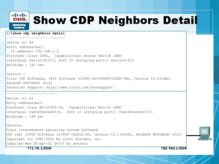 Show CDP Neighbors Detail Show CDP Neighbors Detail