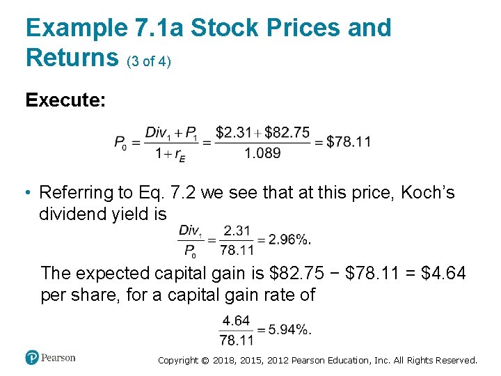 Example 7. 1 a Stock Prices and Returns (3 of 4) Execute: • Referring