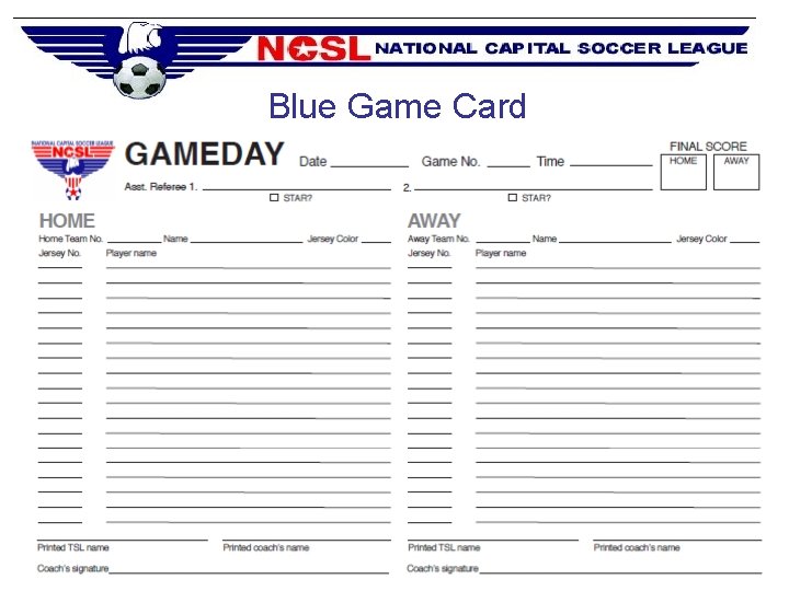 Blue Game Card 