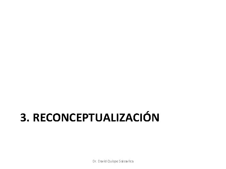 3. RECONCEPTUALIZACIÓN Dr. David Quispe Salsavilca 