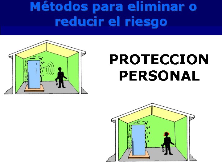 Métodos para eliminar o reducir el riesgo PROTECCION PERSONAL 