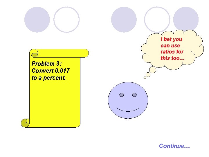 Problem 3: Convert 0. 017 to a percent. I bet you can use ratios