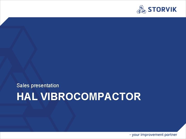 Sales presentation HAL VIBROCOMPACTOR 