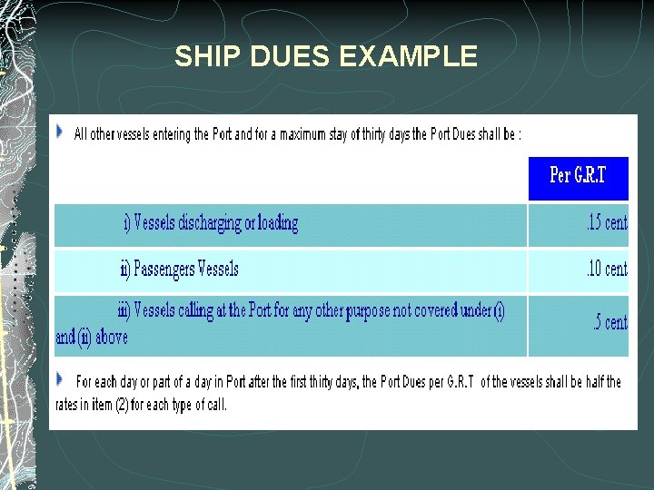 SHIP DUES EXAMPLE 