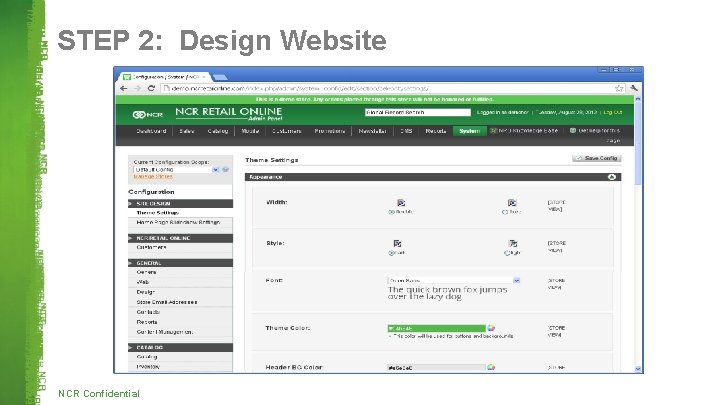 STEP 2: Design Website NCR Confidential 