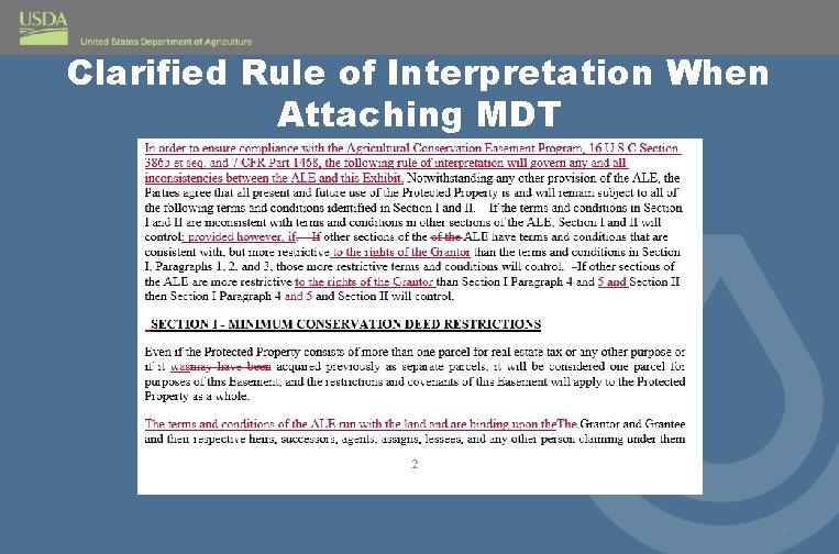 Clarified Rule of Interpretation When Attaching MDT 8 