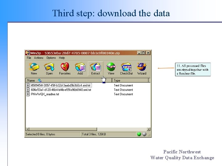 Third step: download the data Pacific Northwest Water Quality Data Exchange 