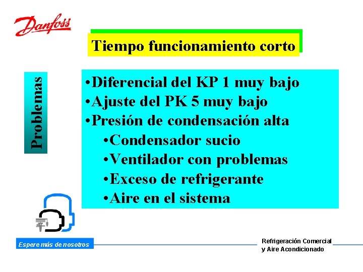 Problemas Tiempo funcionamiento corto • Diferencial del KP 1 muy bajo • Ajuste del