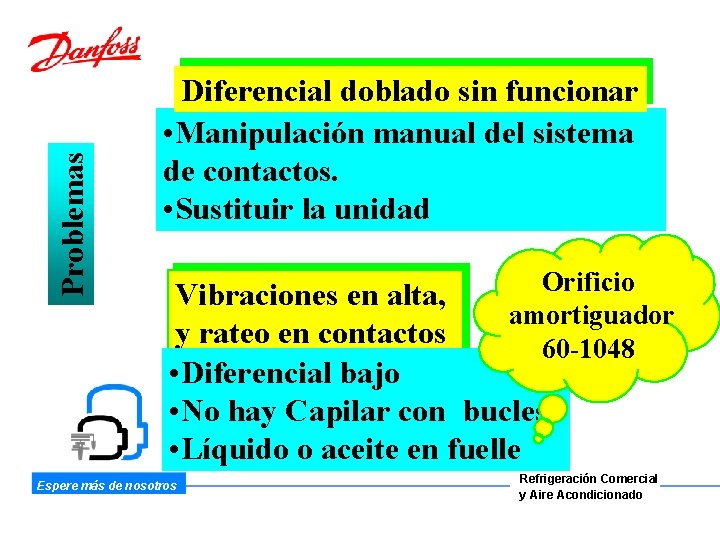 Problemas Diferencial doblado sin funcionar • Manipulación manual del sistema de contactos. • Sustituir