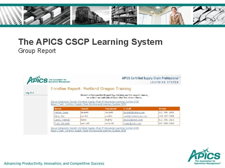 The APICS CSCP Learning System Group Report 