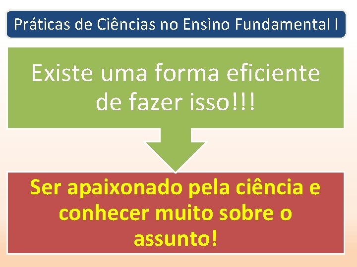 Práticas de Ciências no Ensino Fundamental I Existe uma forma eficiente de fazer isso!!!