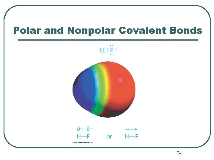 Polar and Nonpolar Covalent Bonds 24 