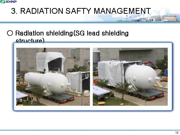 3. RADIATION SAFTY MANAGEMENT ○ Radiation shielding(SG lead shielding structure) 18 