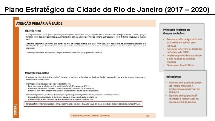 Plano Estratégico da Cidade do Rio de Janeiro (2017 – 2020) 