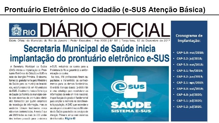 Prontuário Eletrônico do Cidadão (e-SUS Atenção Básica) 