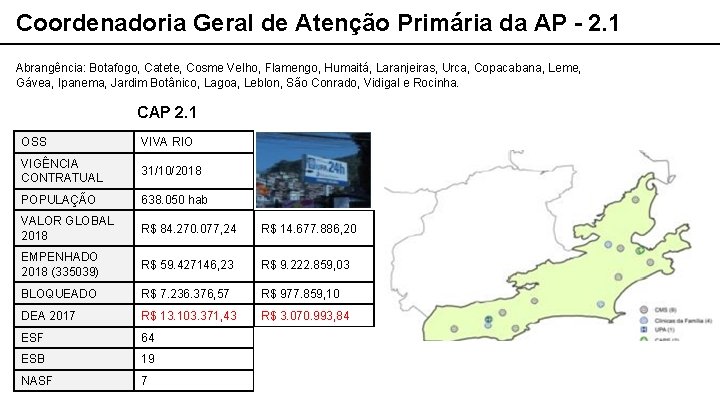 Coordenadoria Geral de Atenção Primária da AP - 2. 1 Abrangência: Botafogo, Catete, Cosme