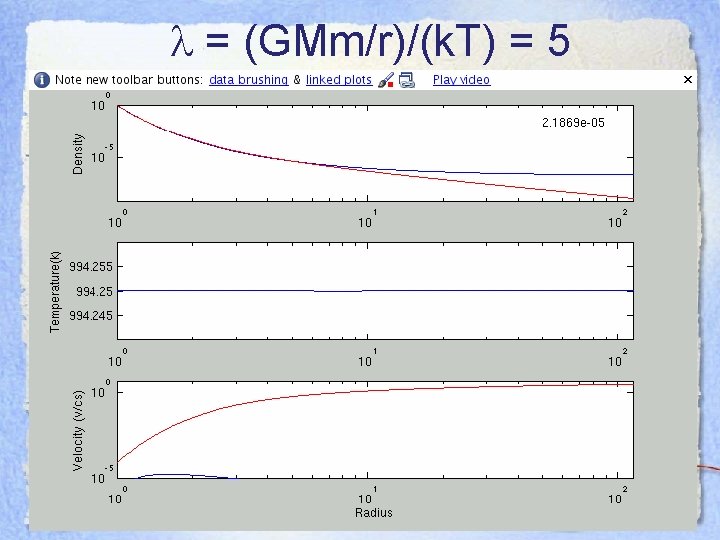  = (GMm/r)/(k. T) = 5 