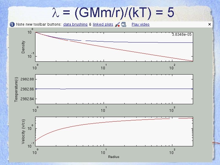  = (GMm/r)/(k. T) = 5 