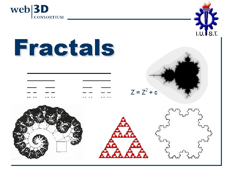 Fractals Z = Z 2 + c 