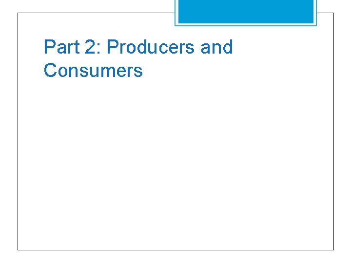Part 2: Producers and Consumers 