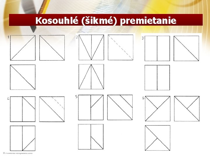 Kosouhlé (šikmé) premietanie 