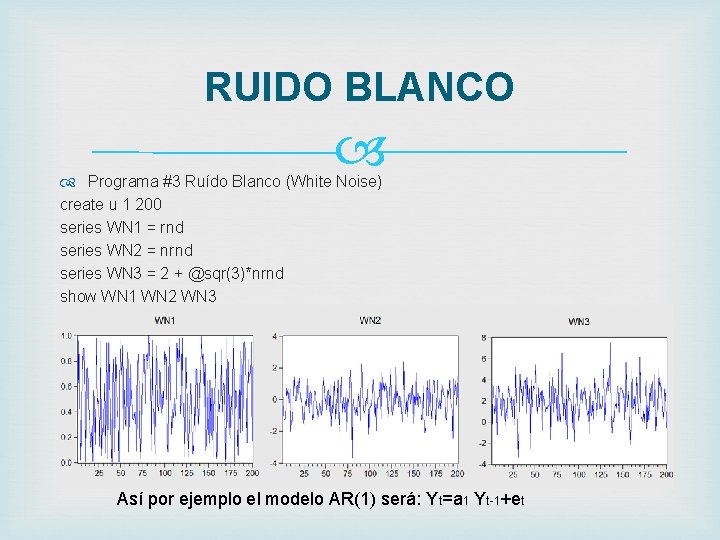 RUIDO BLANCO Programa #3 Ruído Blanco (White Noise) create u 1 200 series WN