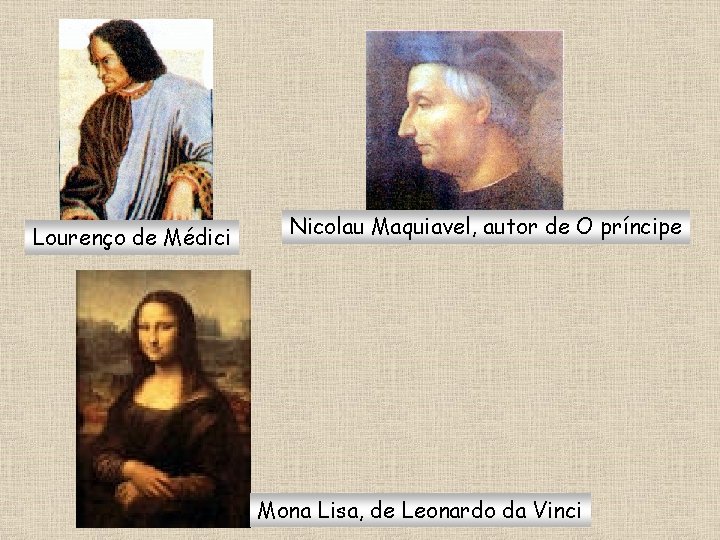 Lourenço de Médici Nicolau Maquiavel, autor de O príncipe Mona Lisa, de Leonardo da