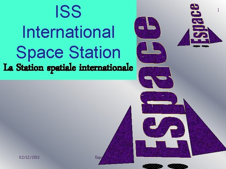 ISS International Space Station La Station spatiale internationale 02/12/2011 Espace Skills Course 1 