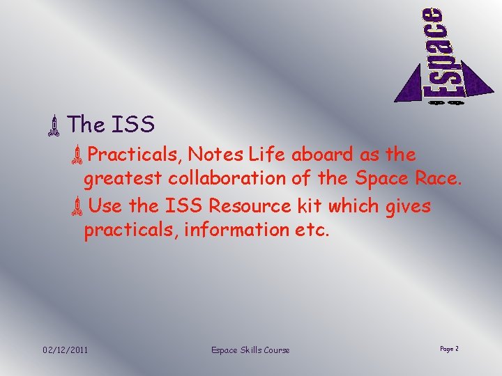 ùThe ISS ùPracticals, Notes Life aboard as the greatest collaboration of the Space Race.