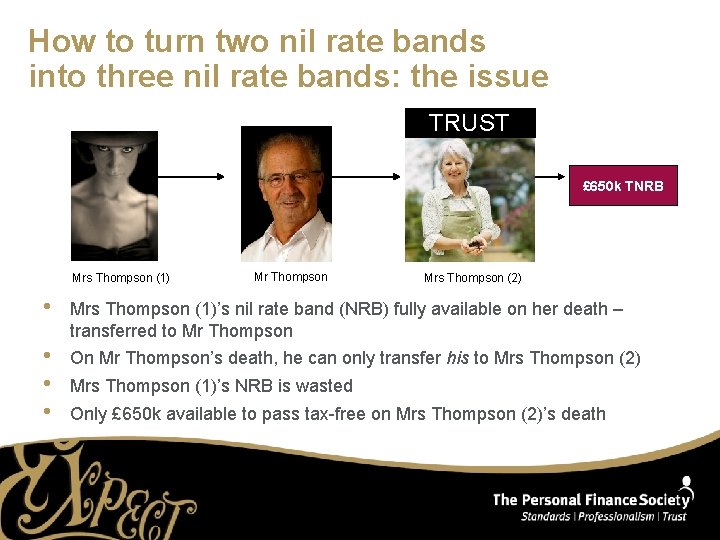 How to turn two nil rate bands into three nil rate bands: the issue