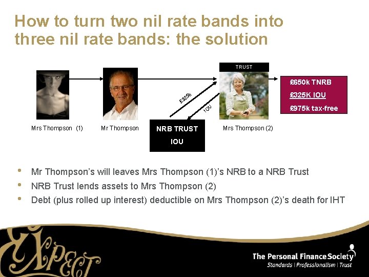 How to turn two nil rate bands into three nil rate bands: the solution