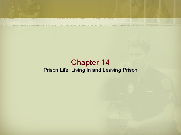 Chapter 14 Prison Life: Living In and Leaving Prison 