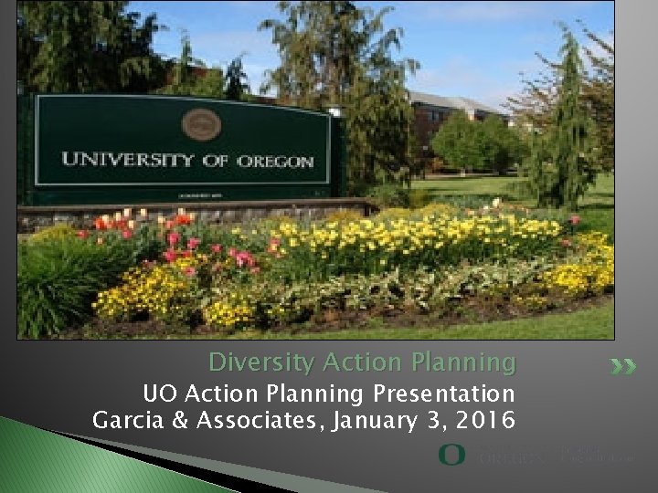 Diversity Action Planning UO Action Planning Presentation Garcia & Associates, January 3, 2016 