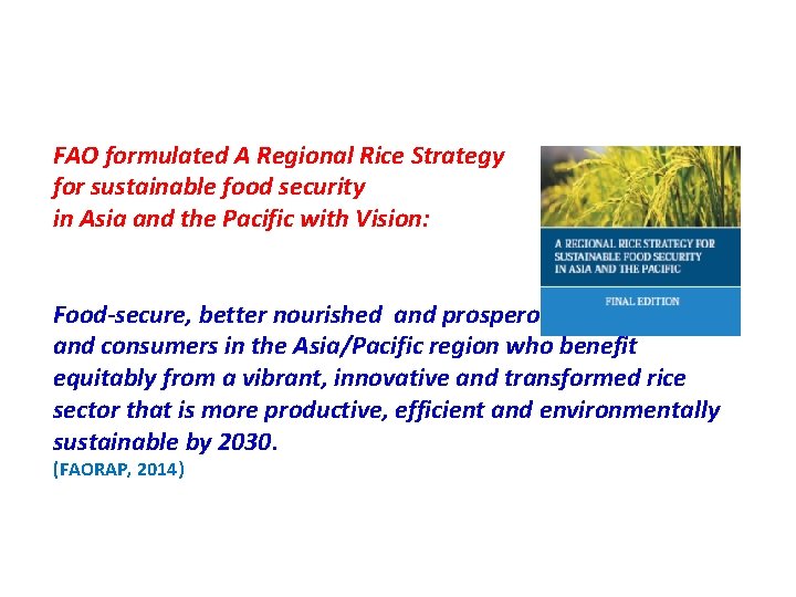 A REGIONAL STRATEGY OF SUSTAINABLE HYBRID RICE DEVELOPMENT